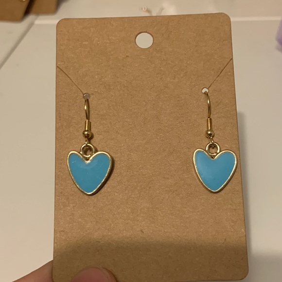 Tiffany Blue Gold Heart Earrings! - Picture 3 of 3